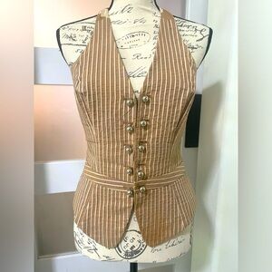 Tracy Reese Brown Striped Vest